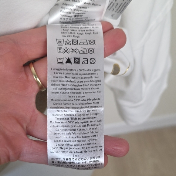 Elisa Cavaletti White & Gold Graphic Designer Top Italy Size S / 36 - Picture 10 of 14